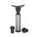 VinoVac Stainless Steel Wine Saver System w/Pump & 2 Stoppers